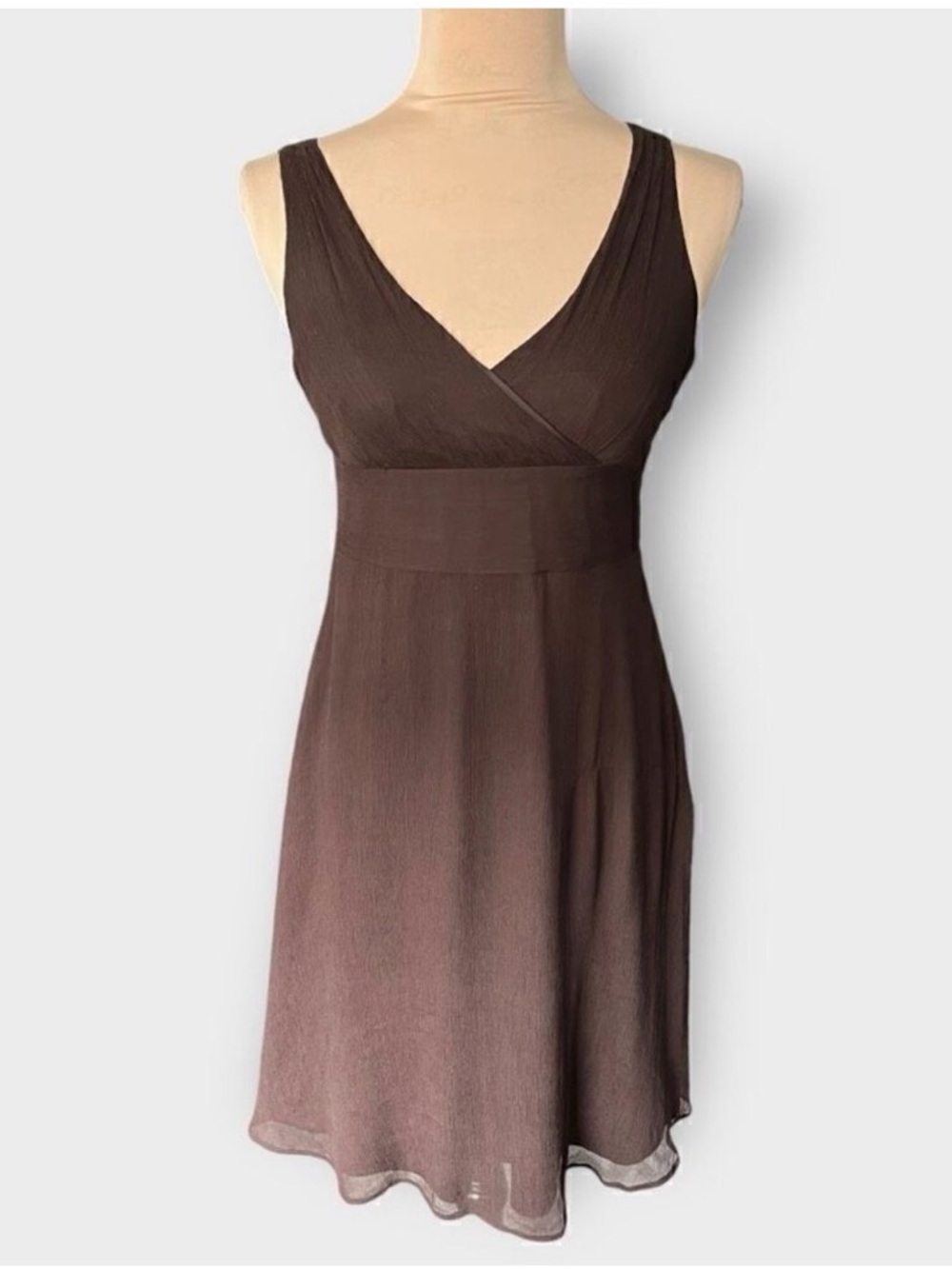 J. CREW 100% Silk Dress Size 4 Chocolate Brown